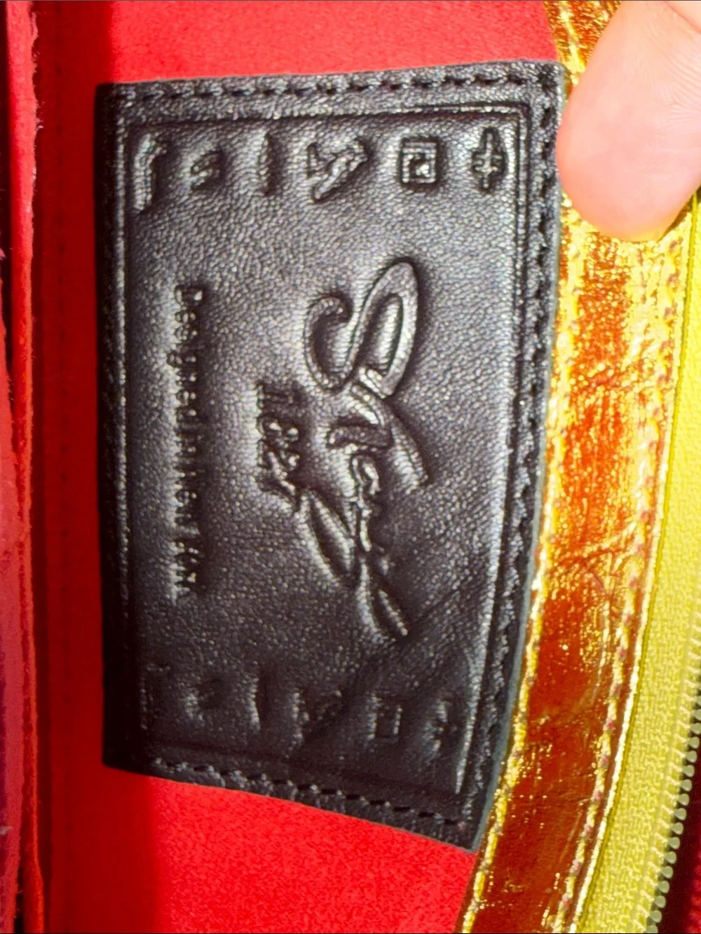 Sharif Metallic Croc-Embossed Zip Wallet - shimary green Gold